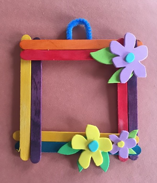 Popsicle stick picture frame