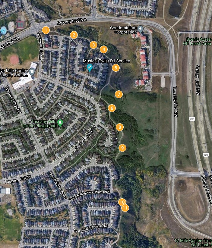 12 Mile Coulee walking tour map