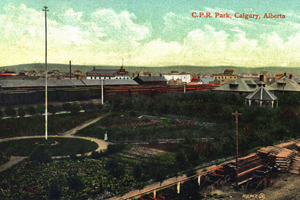 Canadian Pacific Railway Park garden postcard