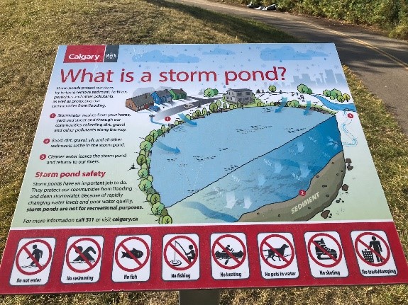 Stormwater pond sign
