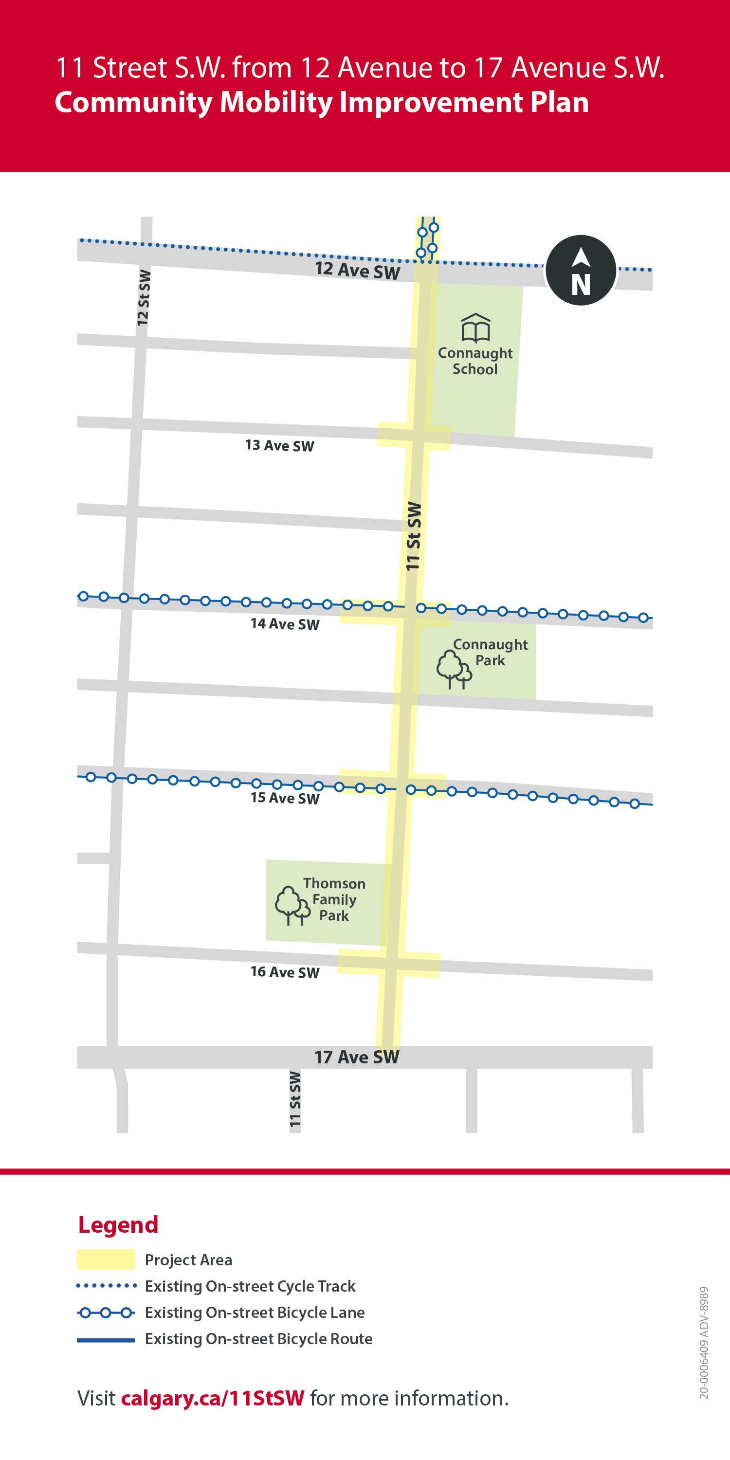 Enlarge 11 St. SW study area map