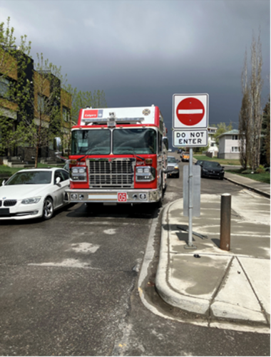 emergency vehicle access along 22 St