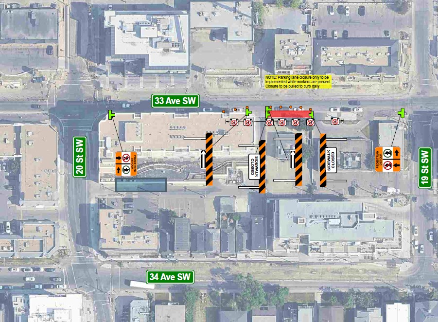 Private developer sidewalk replacement on 33 Avenue between 19 and 20 Streets 