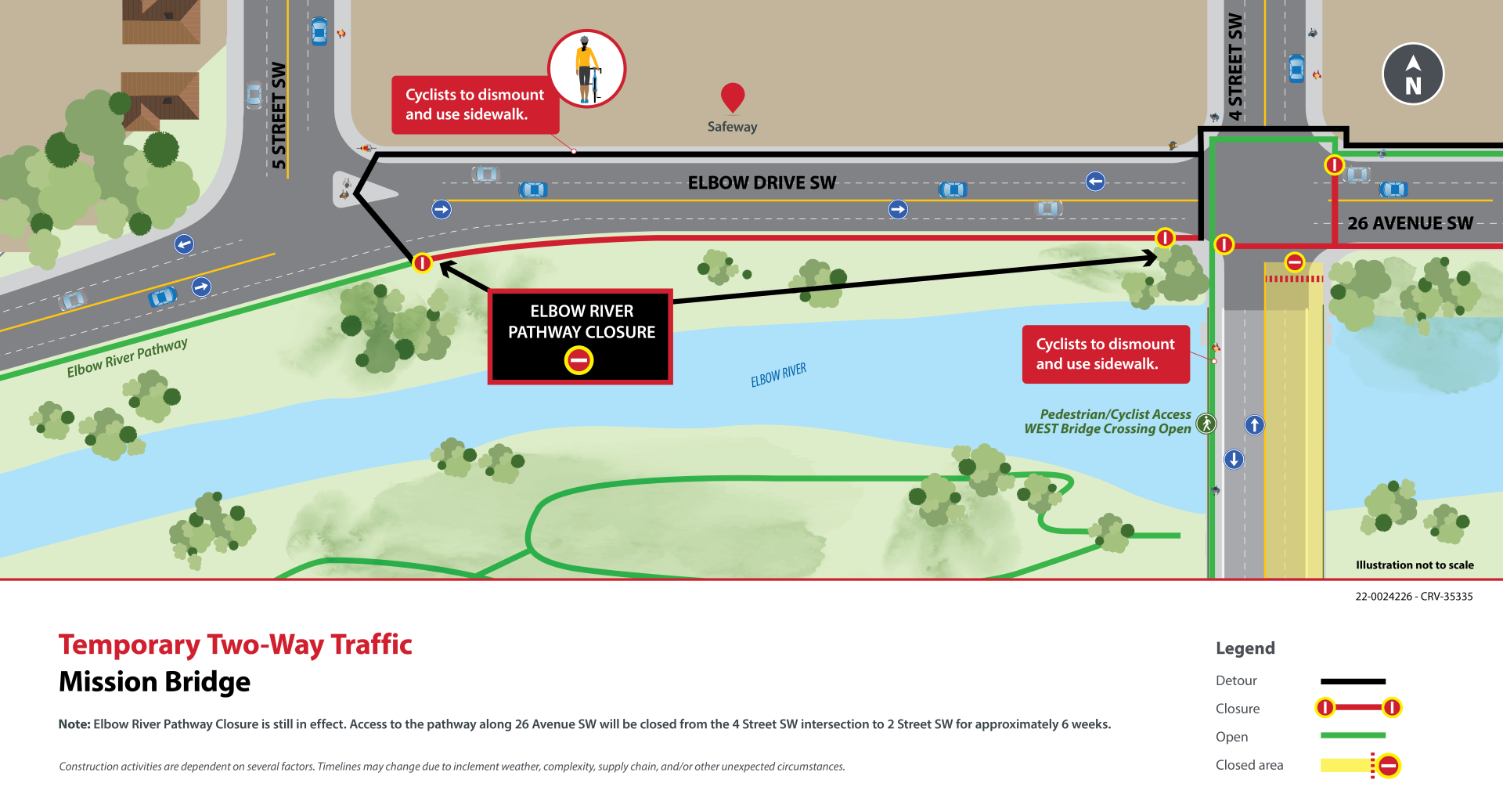 Mission Bridge - Temporary two-way traffic map