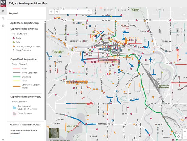 Roadway Activities Map