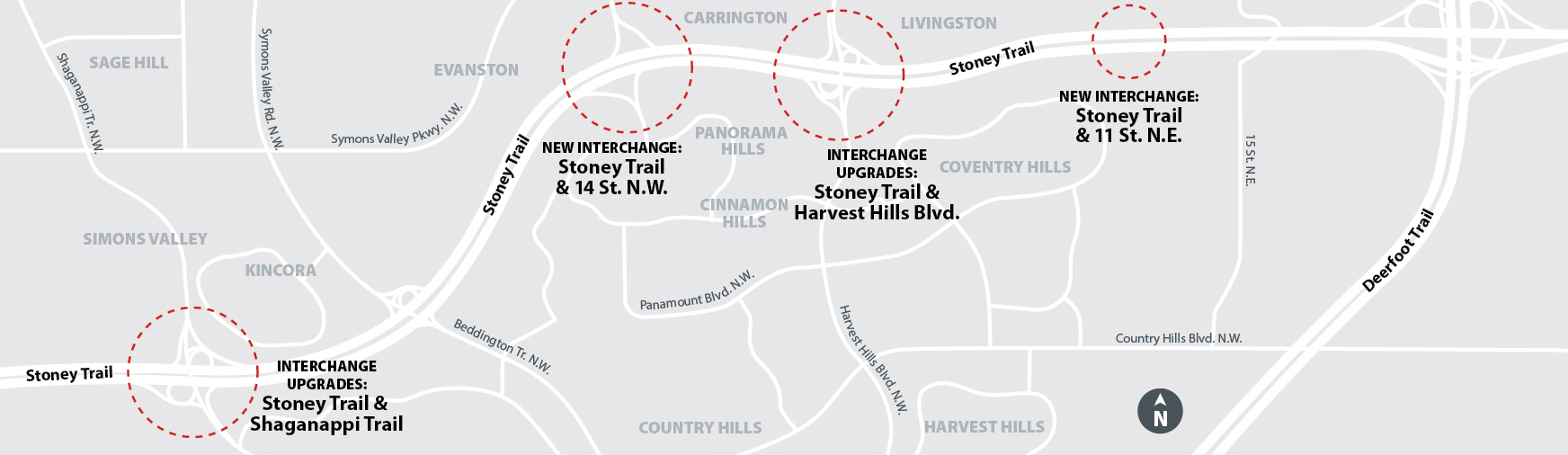 North Stoney Tr. interchanges map