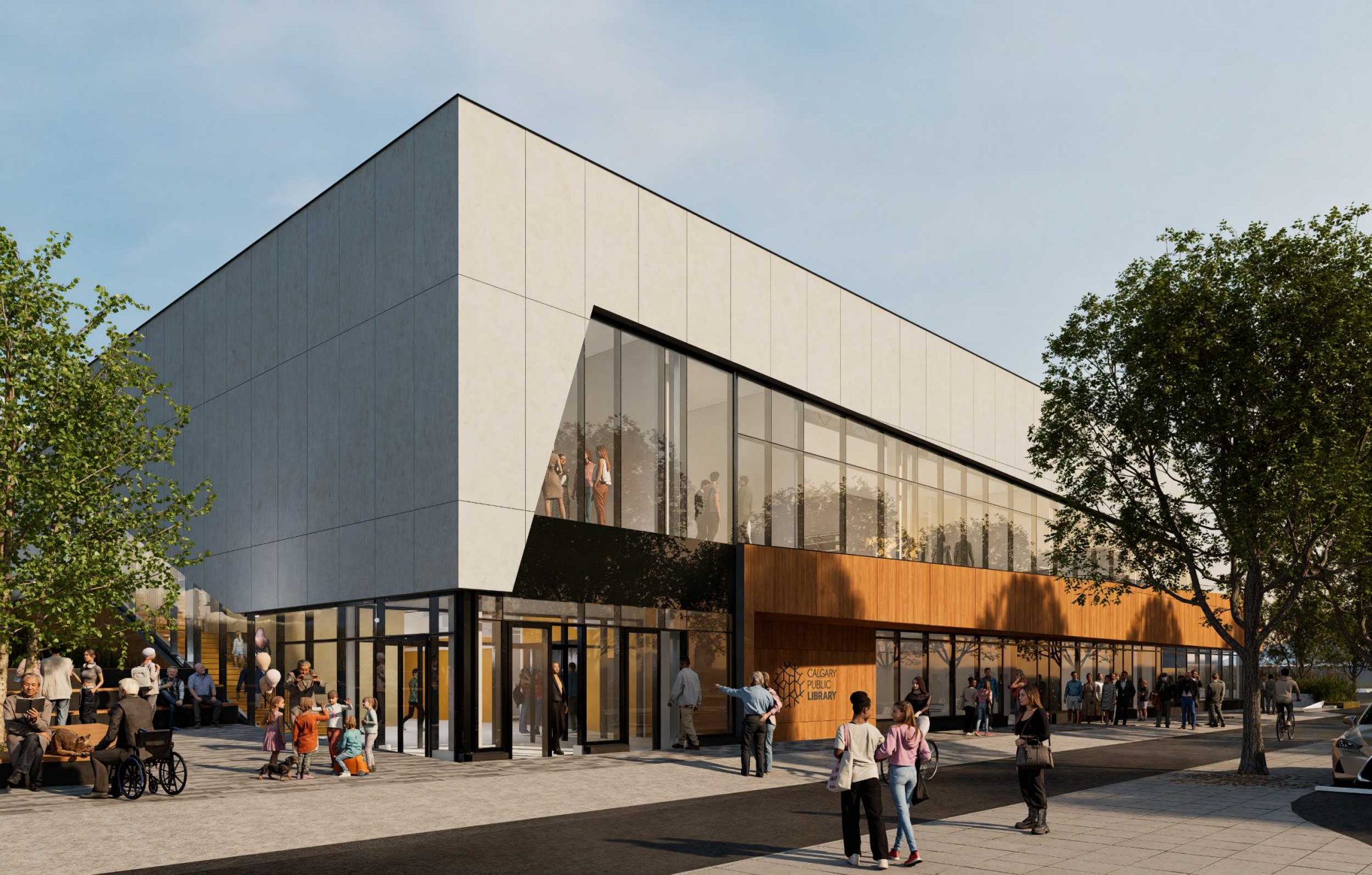 Rendering for Calgary Public Library at Symons Valley Centre