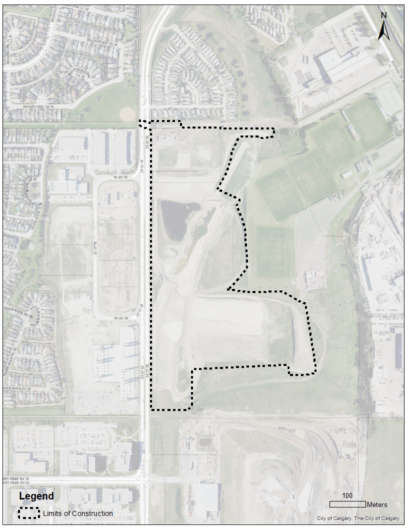 24 Street Stormwater Pond LRT Embankment Project Map