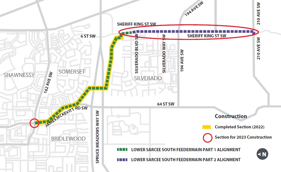 Lower Sarcee Feedermain Project Map