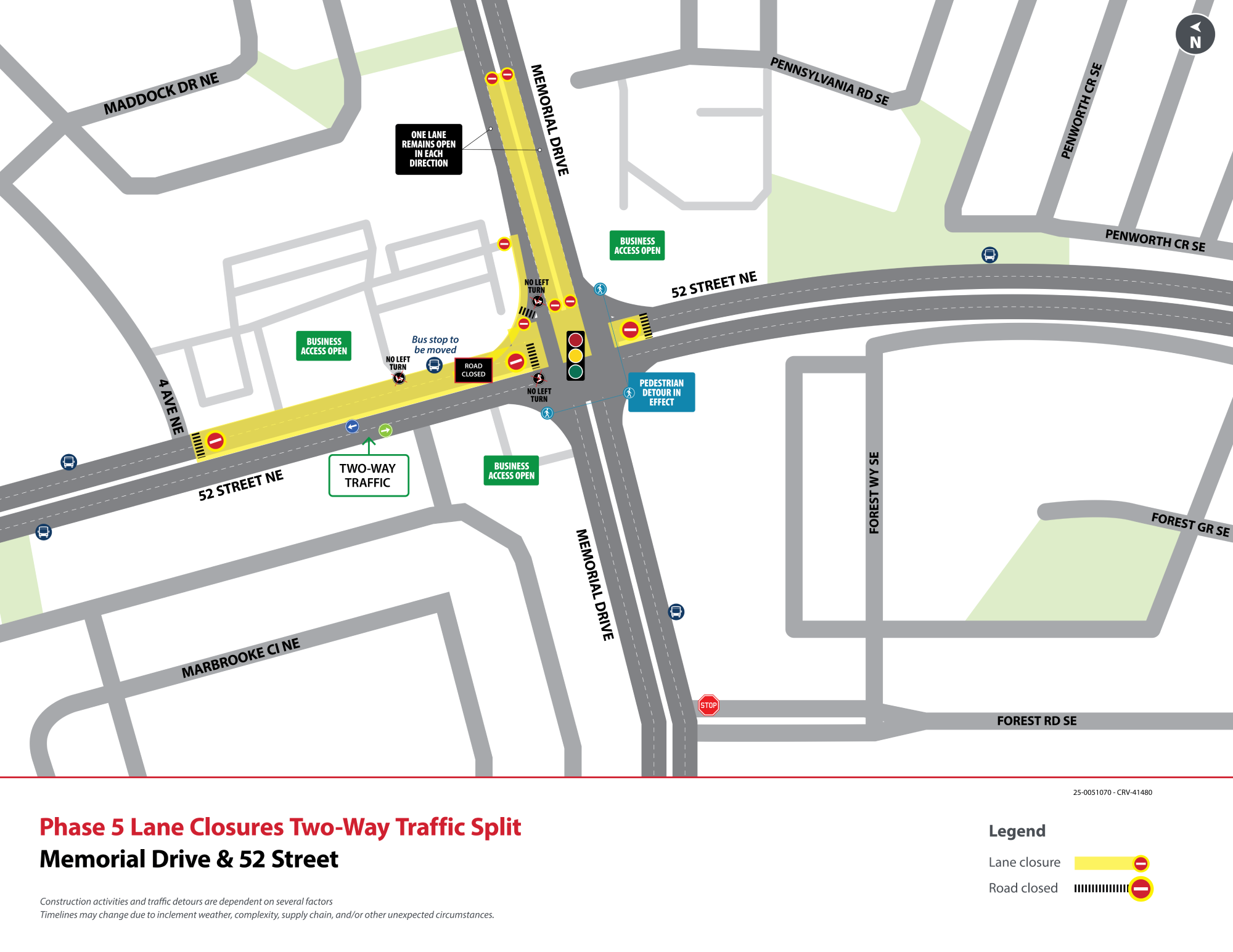 Phase 4 memorial detour map