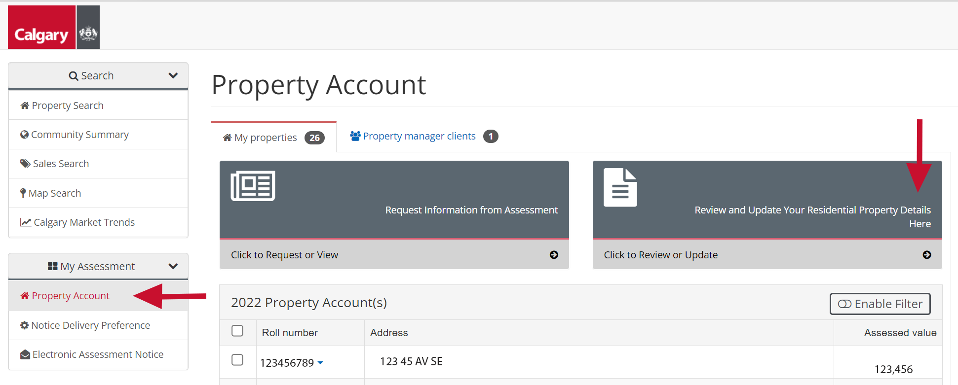 assessment search property step 2