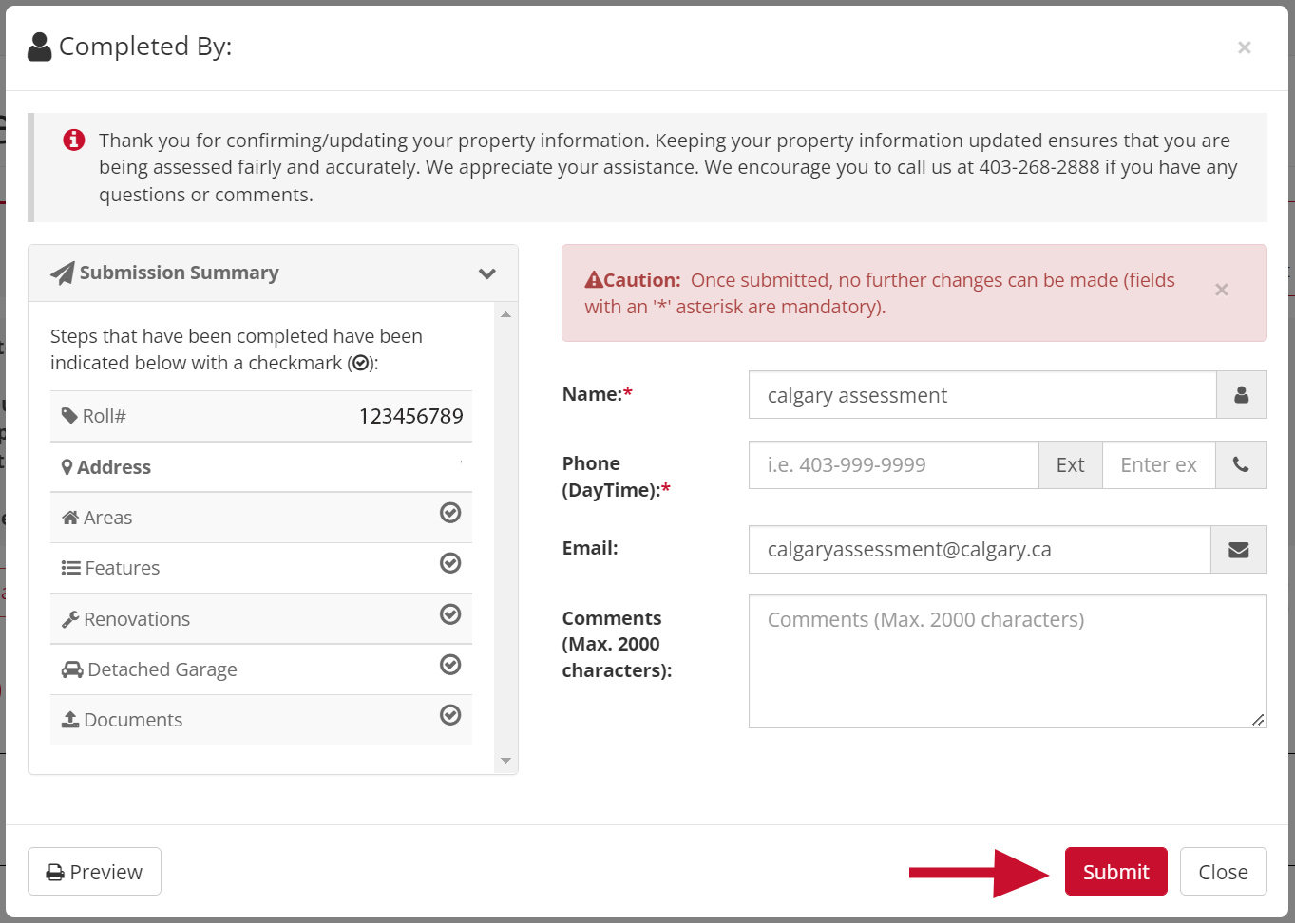 assessment search property step 2