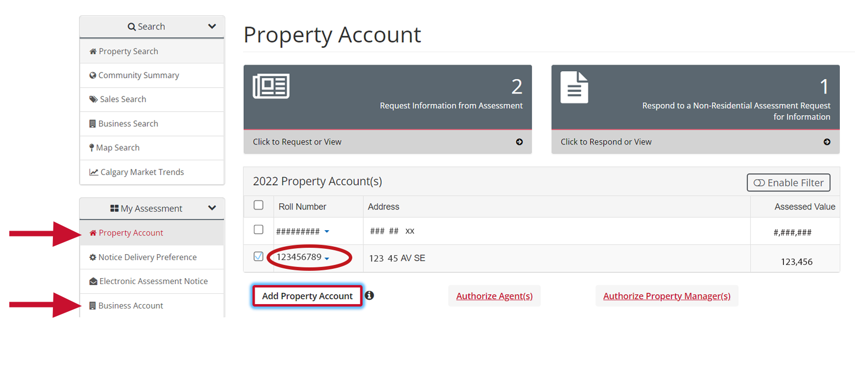 assessment search property 1