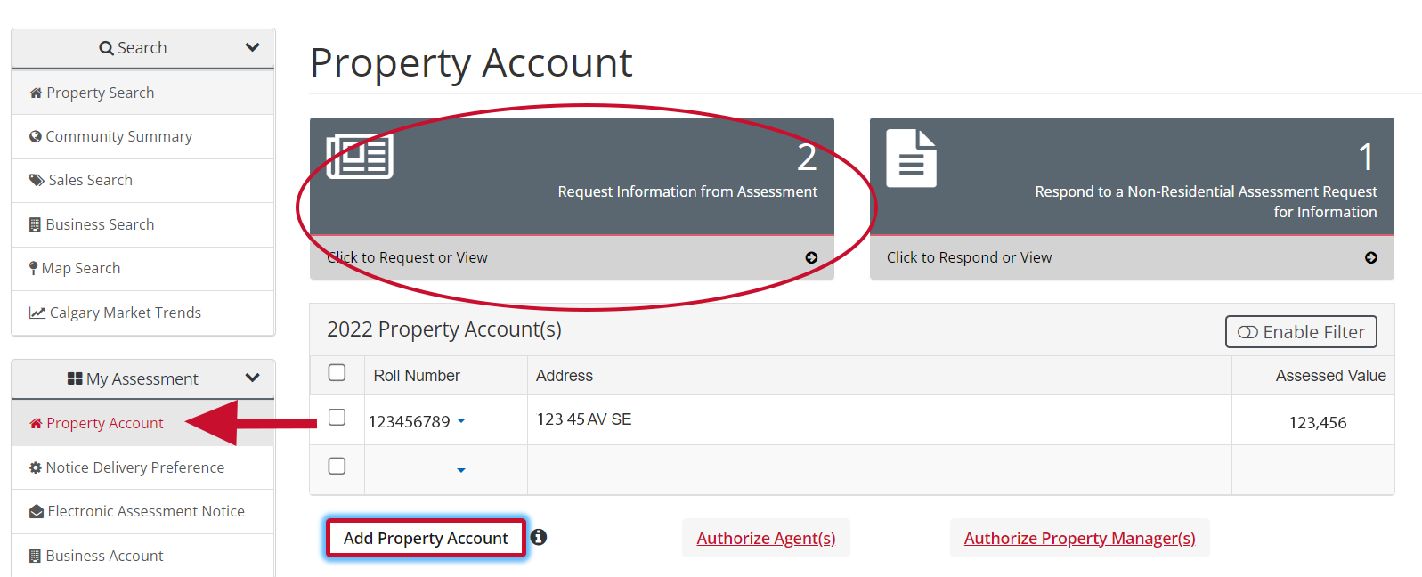 assessment search property step 2