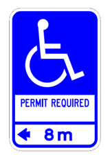 Disabled parking zone sign