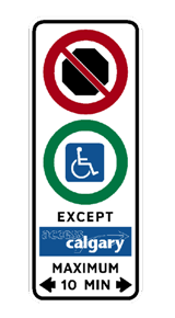 Transit Disabled parking zone sign