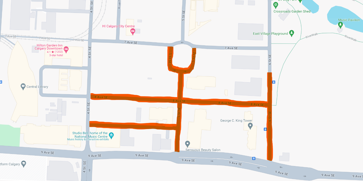 East Village Street Fair road closures map