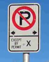 Residential parking zone sign