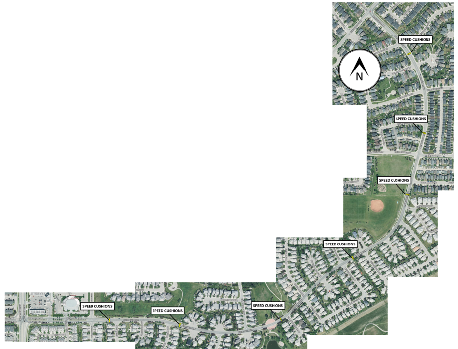 click to enlarge location of speed cushions map