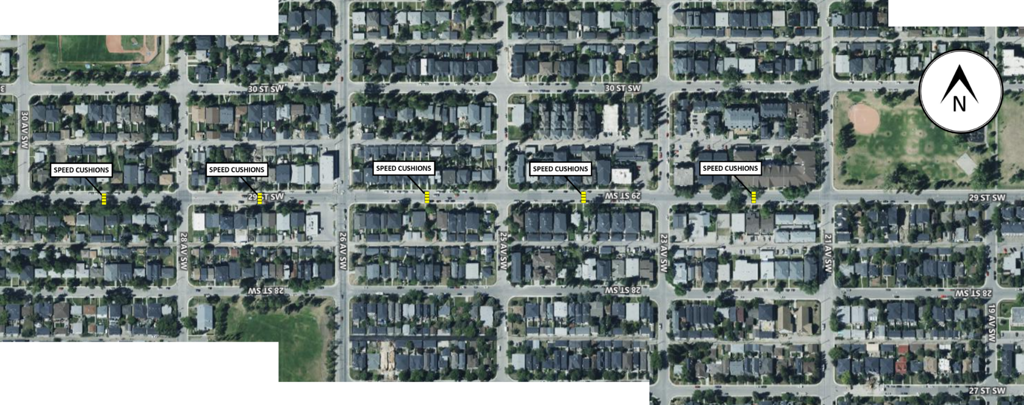 click to enlarge location of speed cushions map