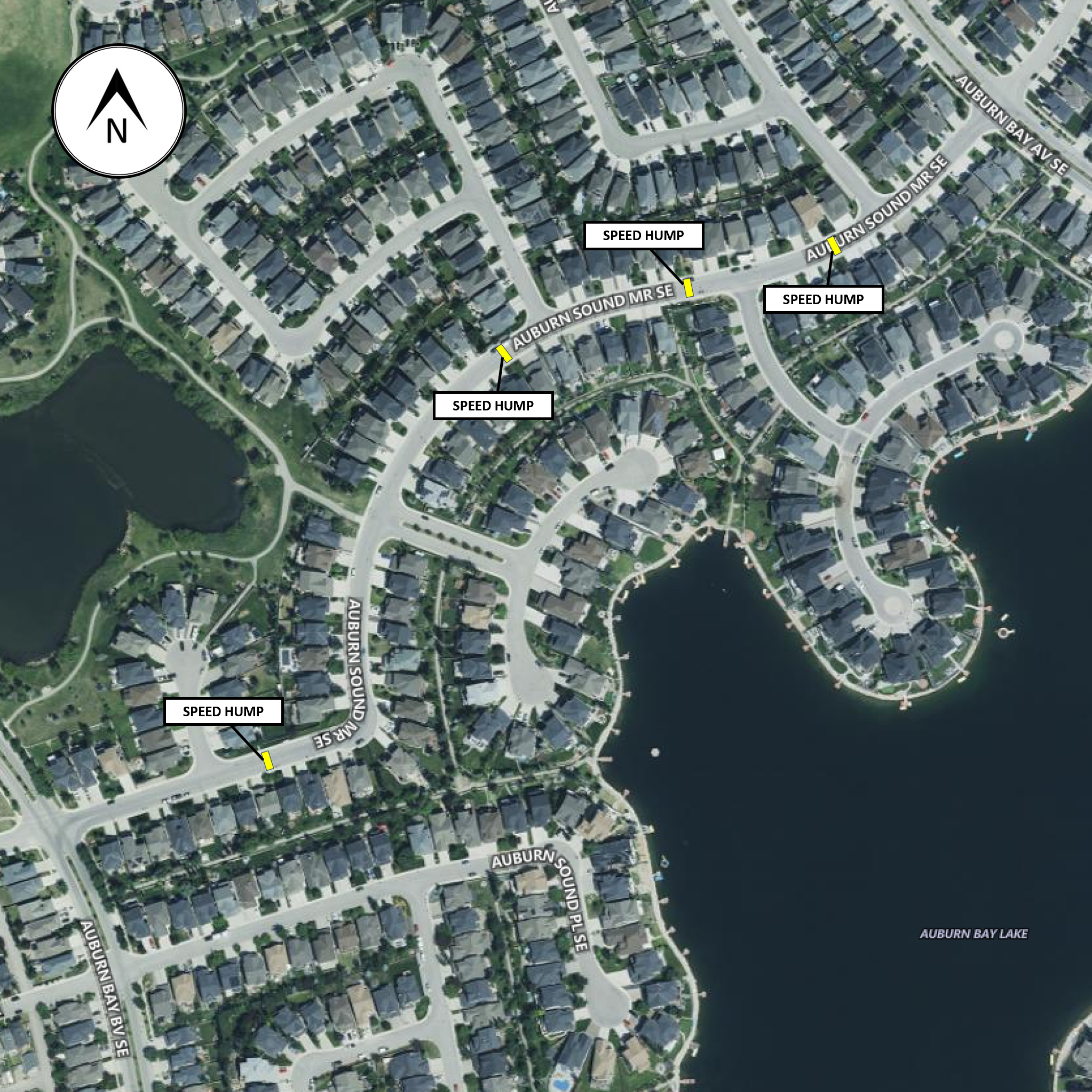 click to enlarge location of speed humps map