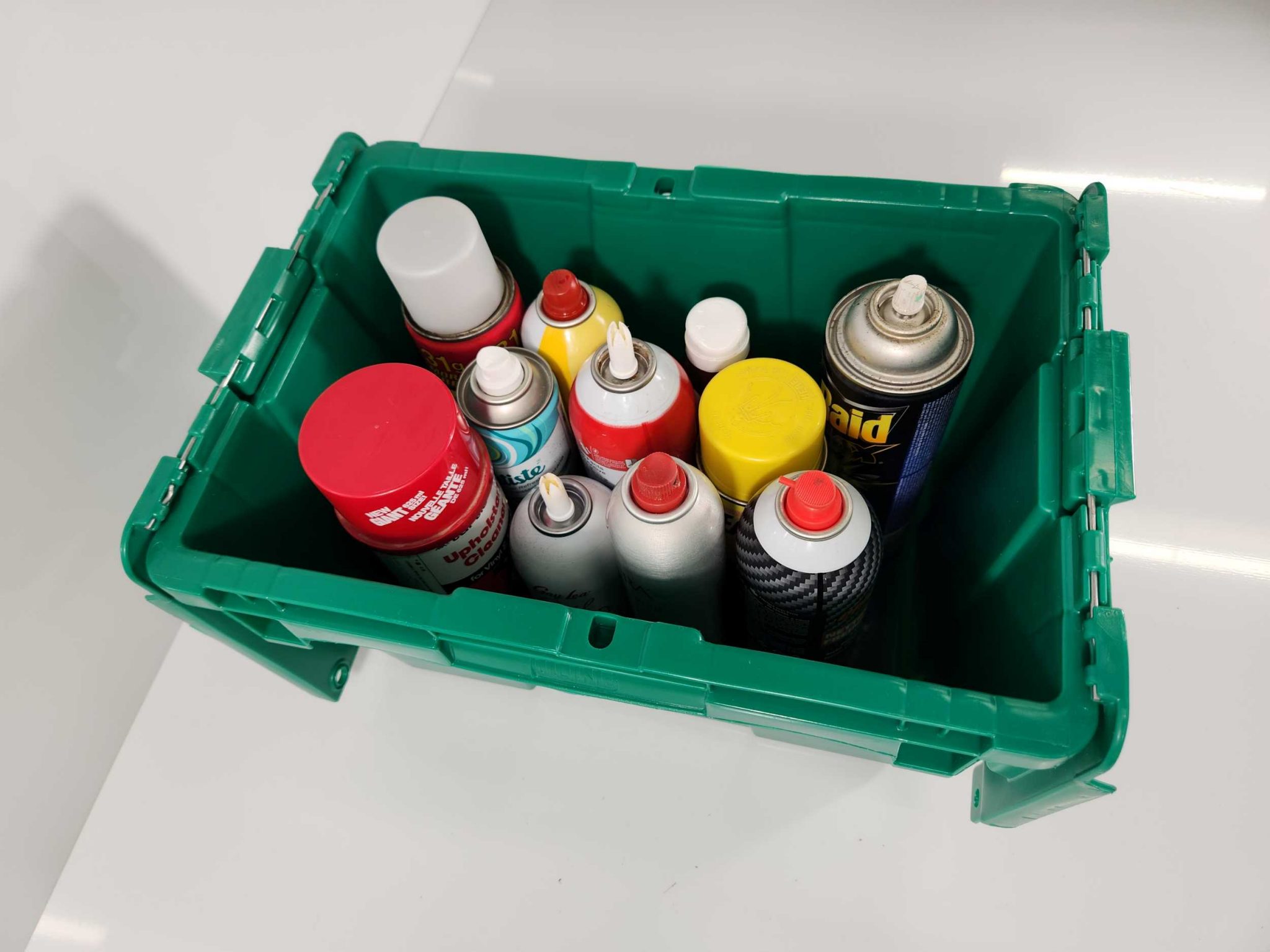 Bucket with chemicals for storing.
