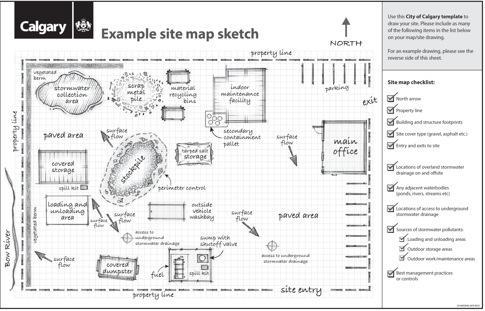 Click to download a site map sketch sample and template.