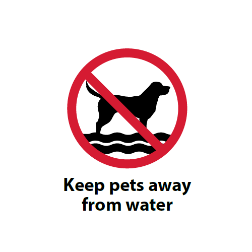 Keep pets away from water.